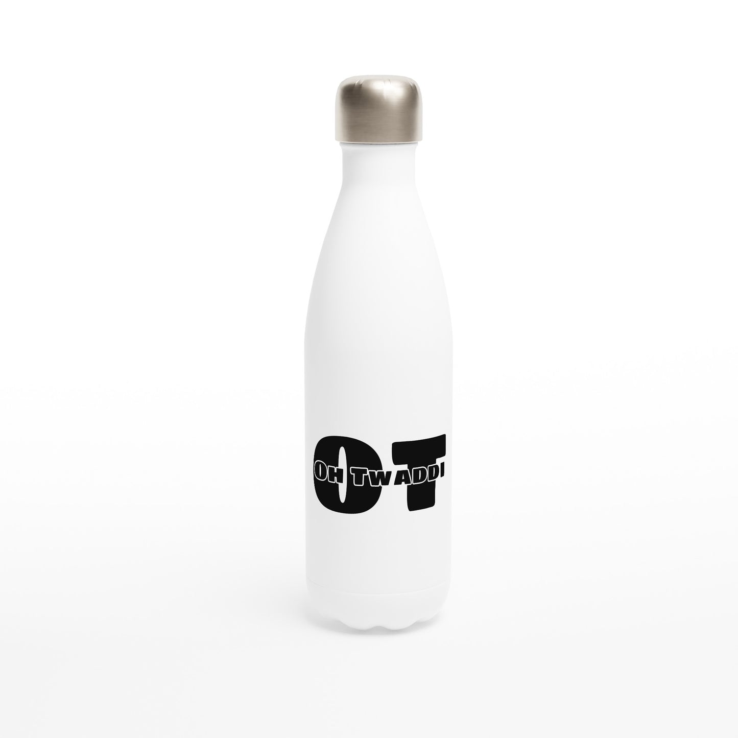 "OH TWADDI" White 17oz Stainless Steel Water Bottle