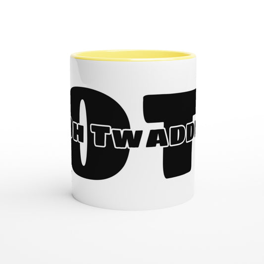 "OH TWADDI" White 11oz Ceramic Mug with Colour Inside