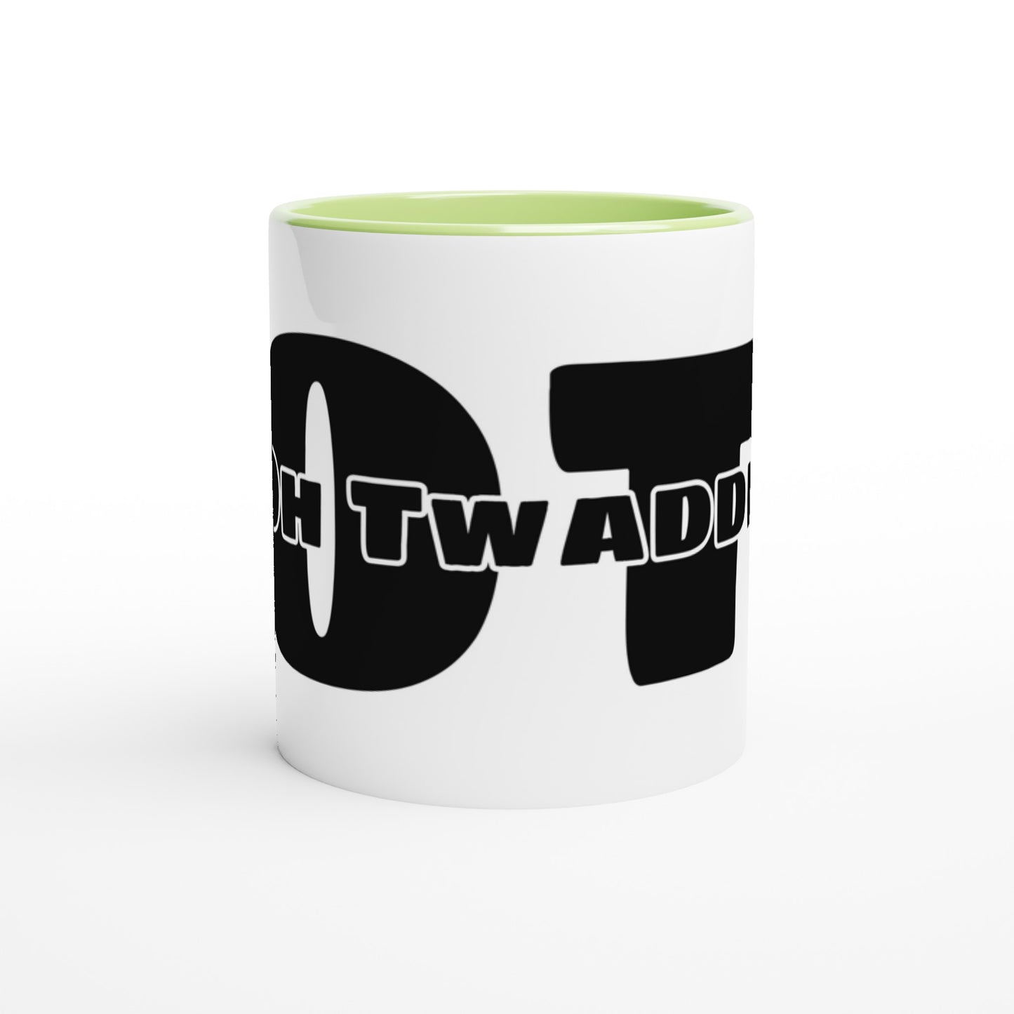 "OH TWADDI" White 11oz Ceramic Mug with Colour Inside