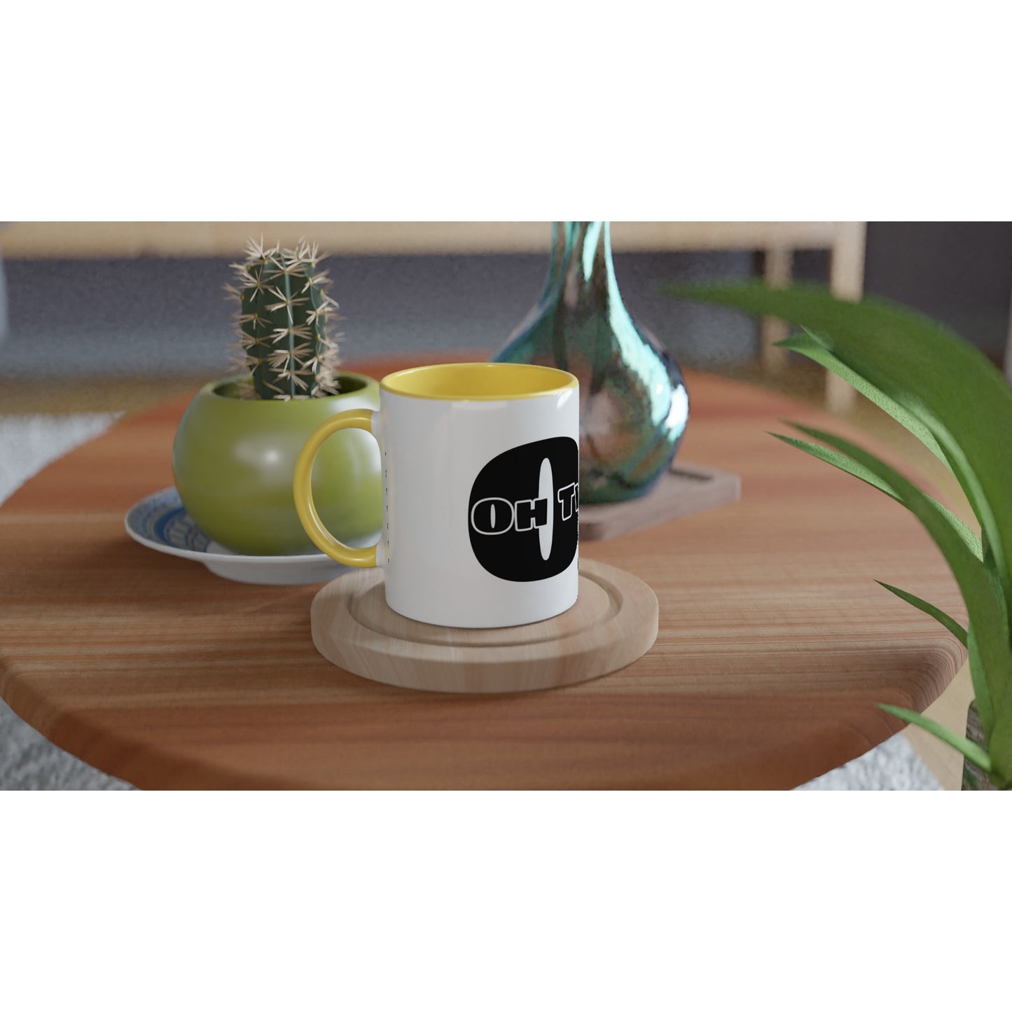 "OH TWADDI" White 11oz Ceramic Mug with Colour Inside