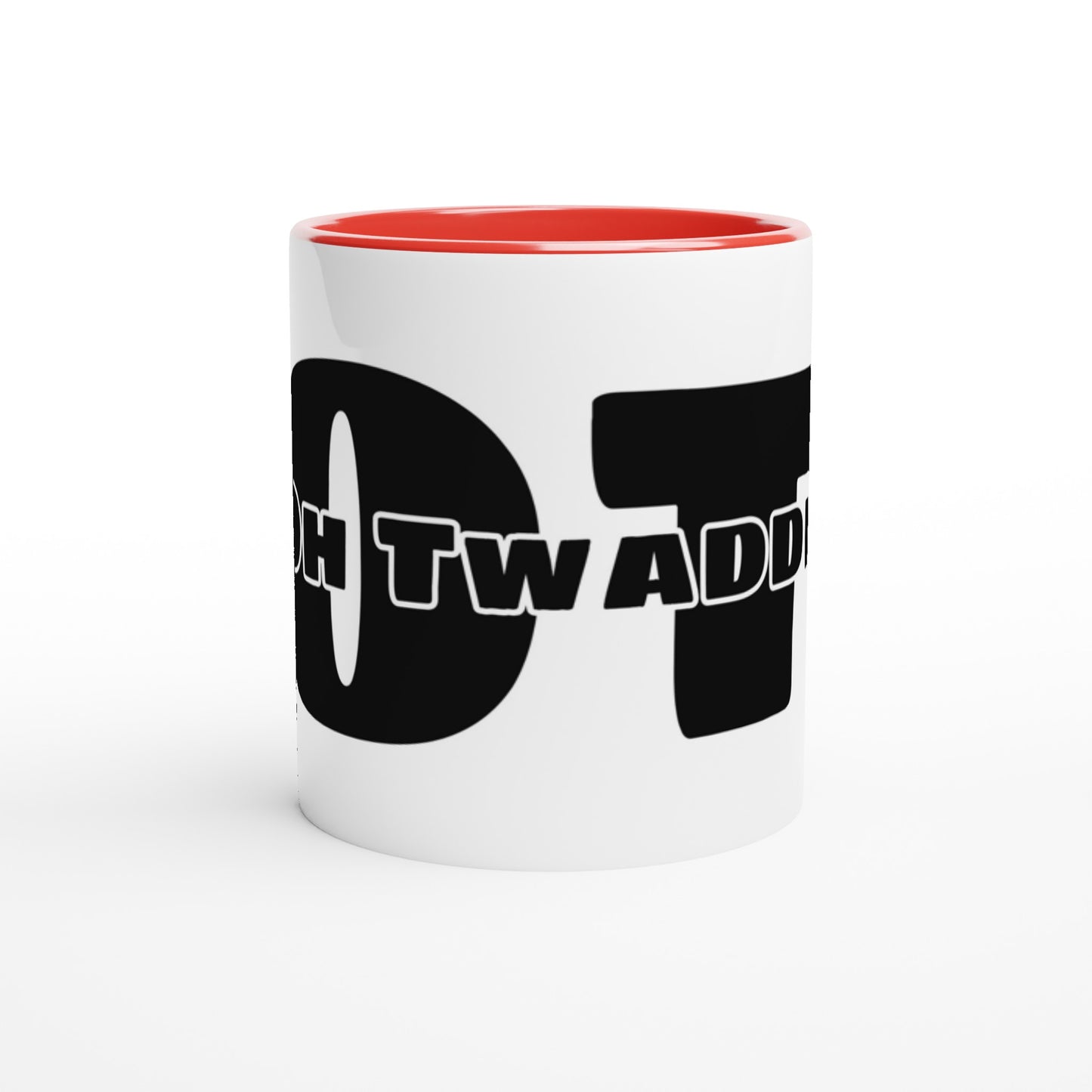 "OH TWADDI" White 11oz Ceramic Mug with Colour Inside